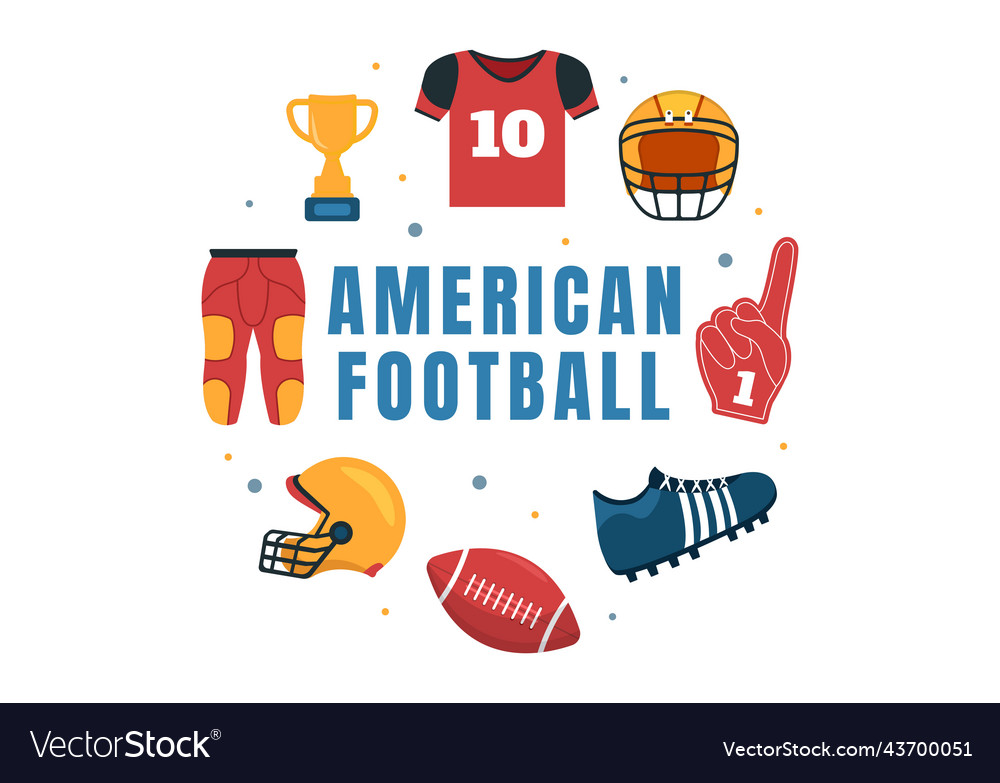 American Football Sports Player With The Game Vector Image