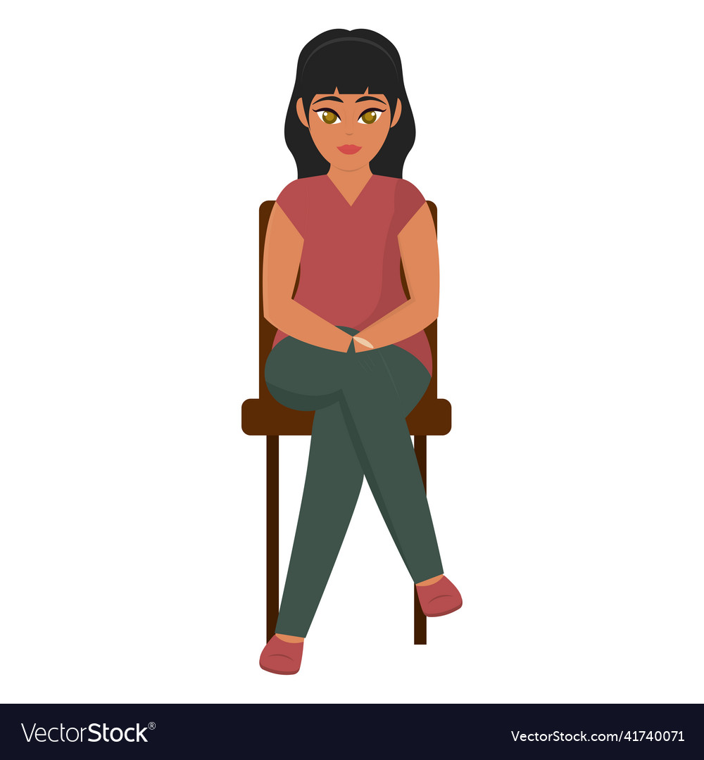 Isolated Woman Cartoon Sitting On A Chair Vector Image