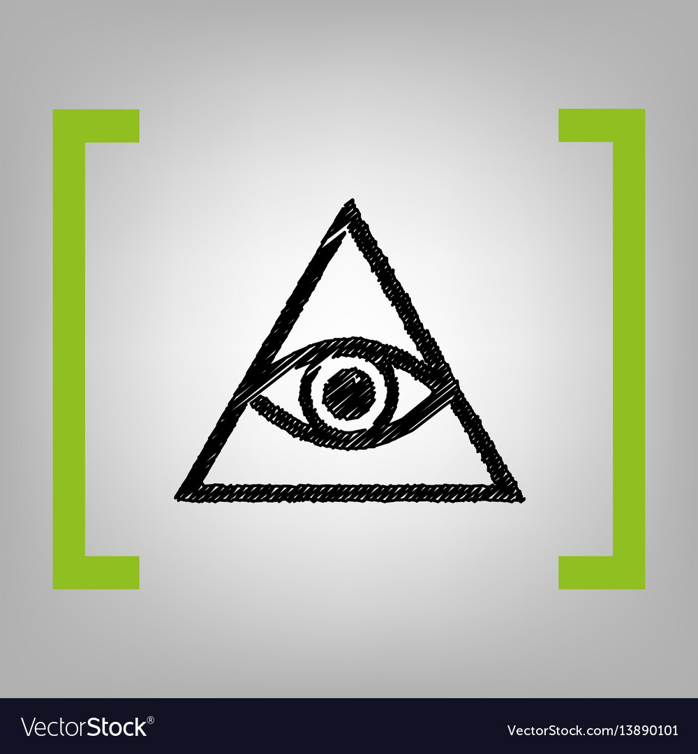 All Seeing Eye Pyramid Symbol Freemason Royalty Free Vector