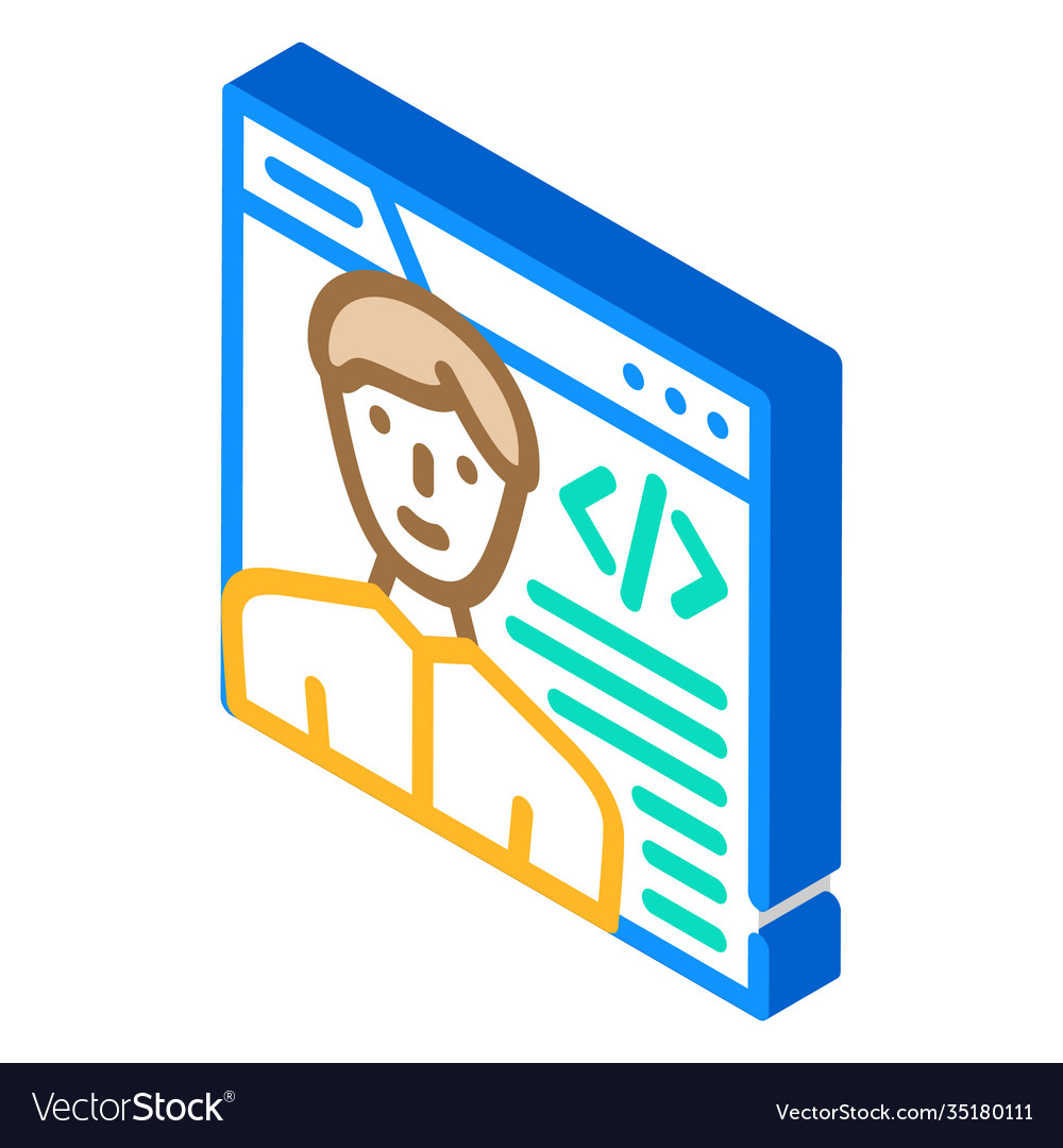 Programmer Worker Glyph Icon Royalty Free Vector Image