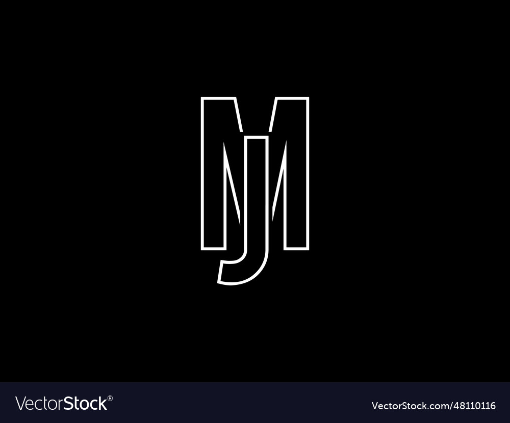 Initial Mj Letter Logo Design Template Monogram Vector Image