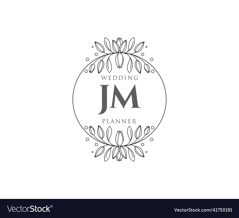 Jm Initials Letter Wedding Monogram Logos Vector Image