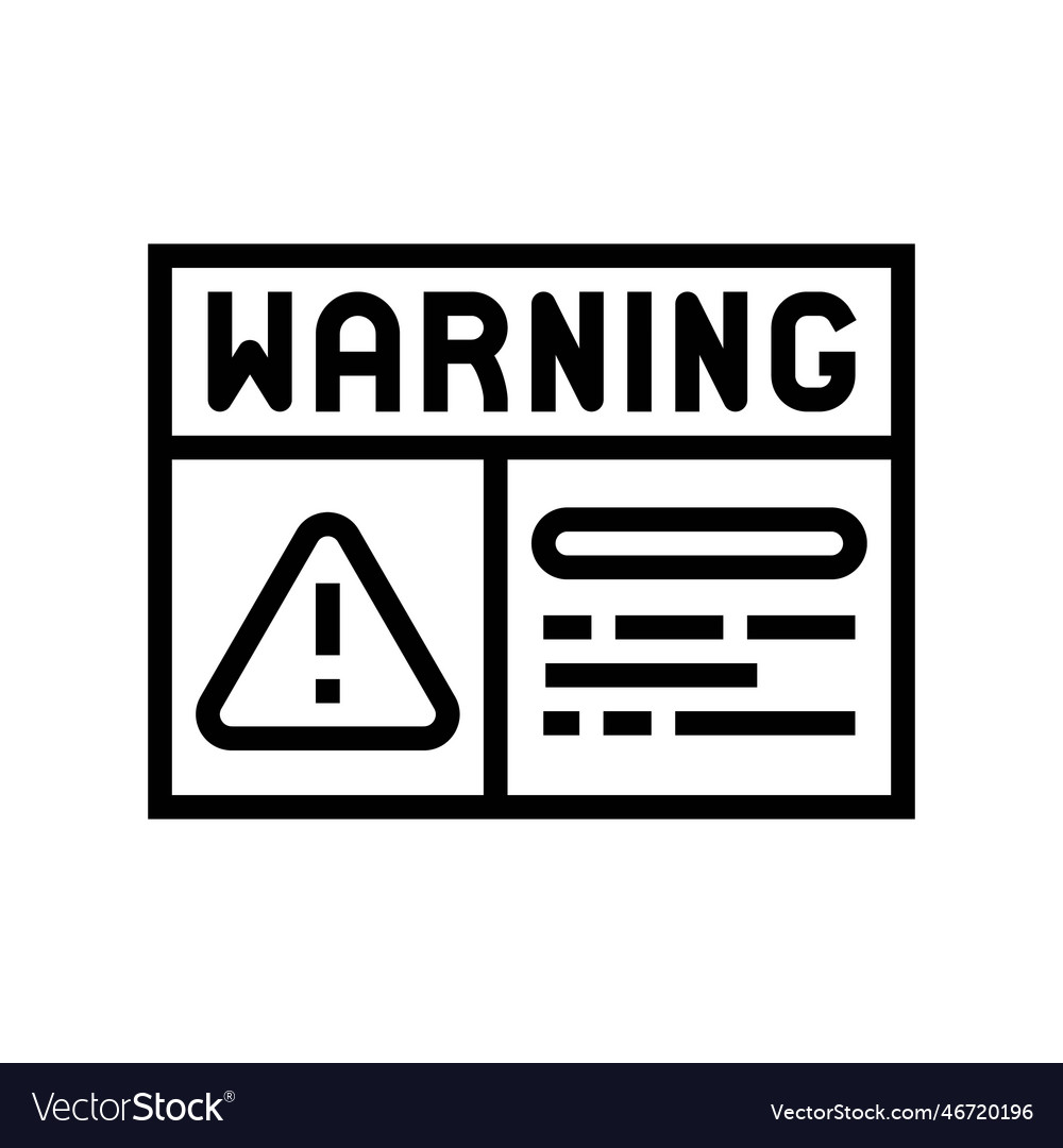 Warning Electricity Line Icon Royalty Free Vector Image