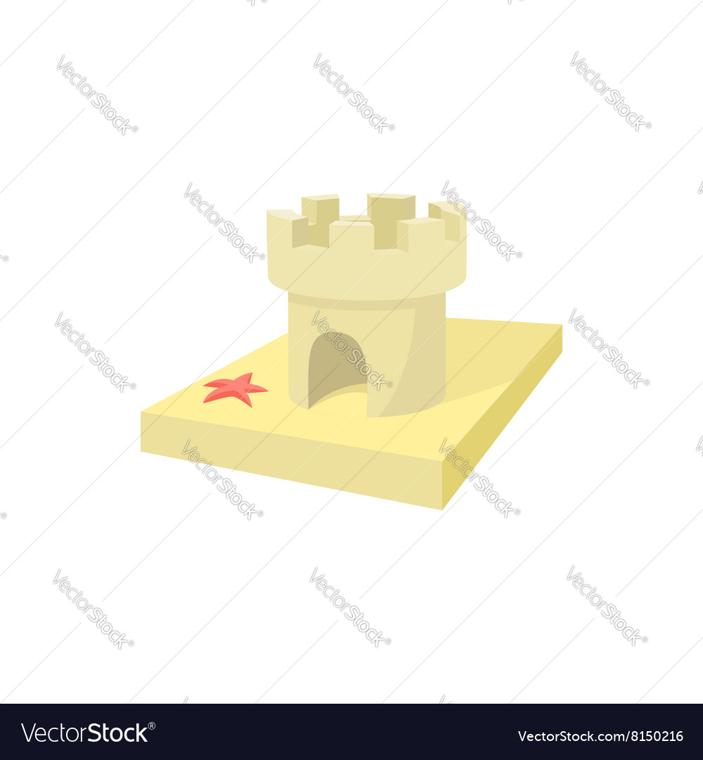 Sandcastle Icon Cartoon Style Royalty Free Vector Image