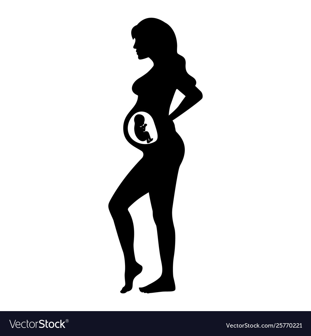 Pregnant Woman With A Bainside Belly Royalty Free Vector