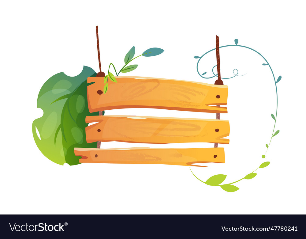 Wooden Jungle Signboard Royalty Free Vector Image