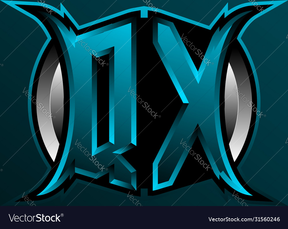 Initial Qx Logo Design Royalty Free Vector Image