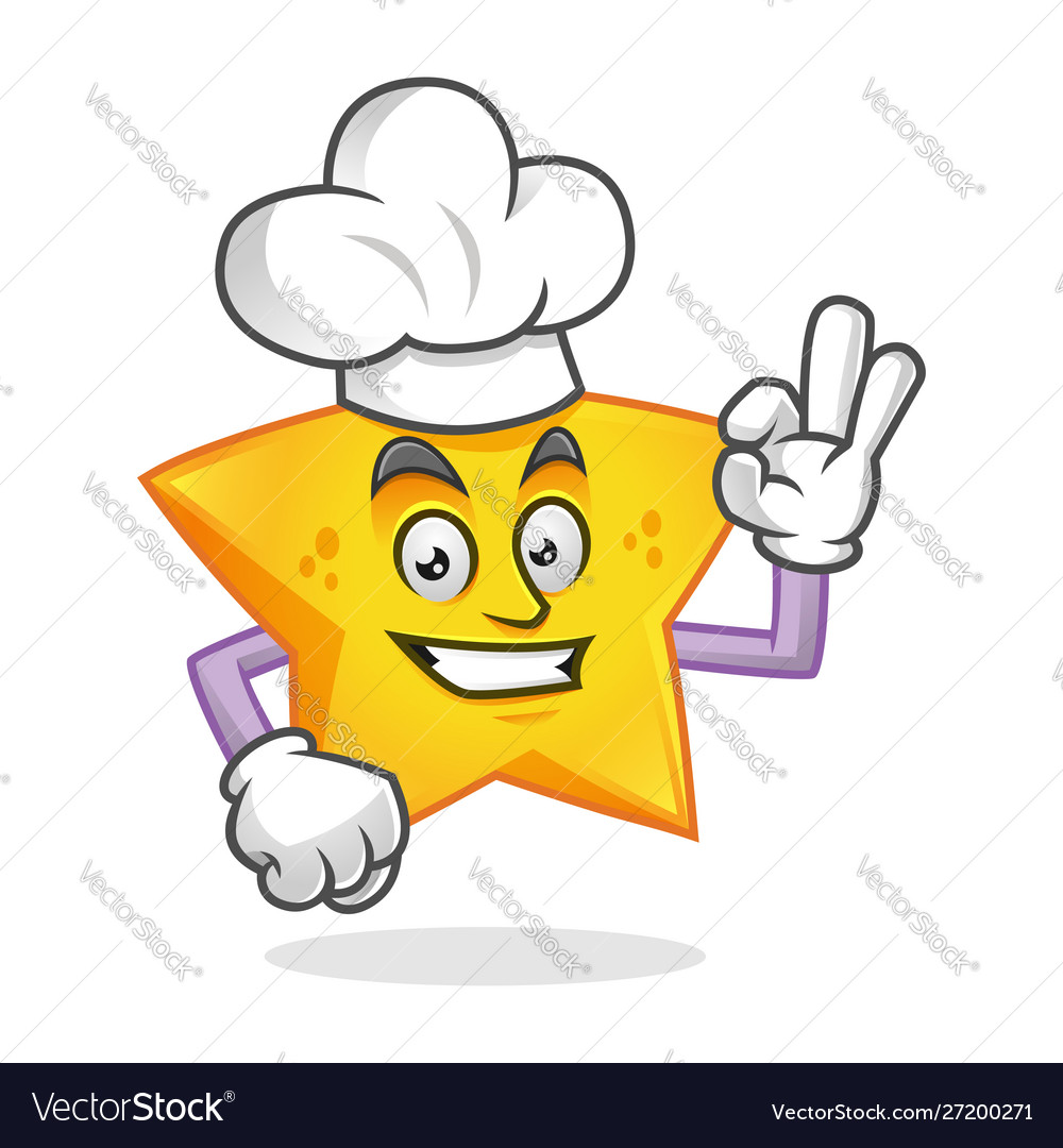 Chef Star Character Design Or Mascot Perfect Vector Image