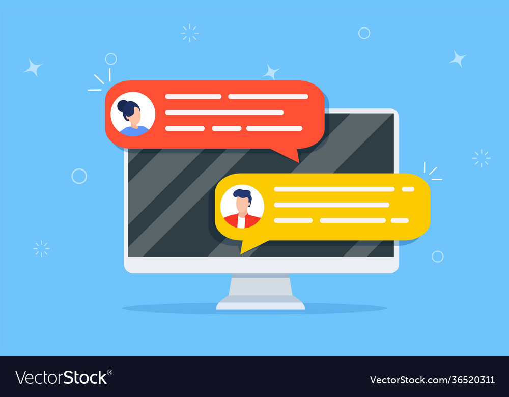 Online Chat Messages Text Notification On Phone Vector Image