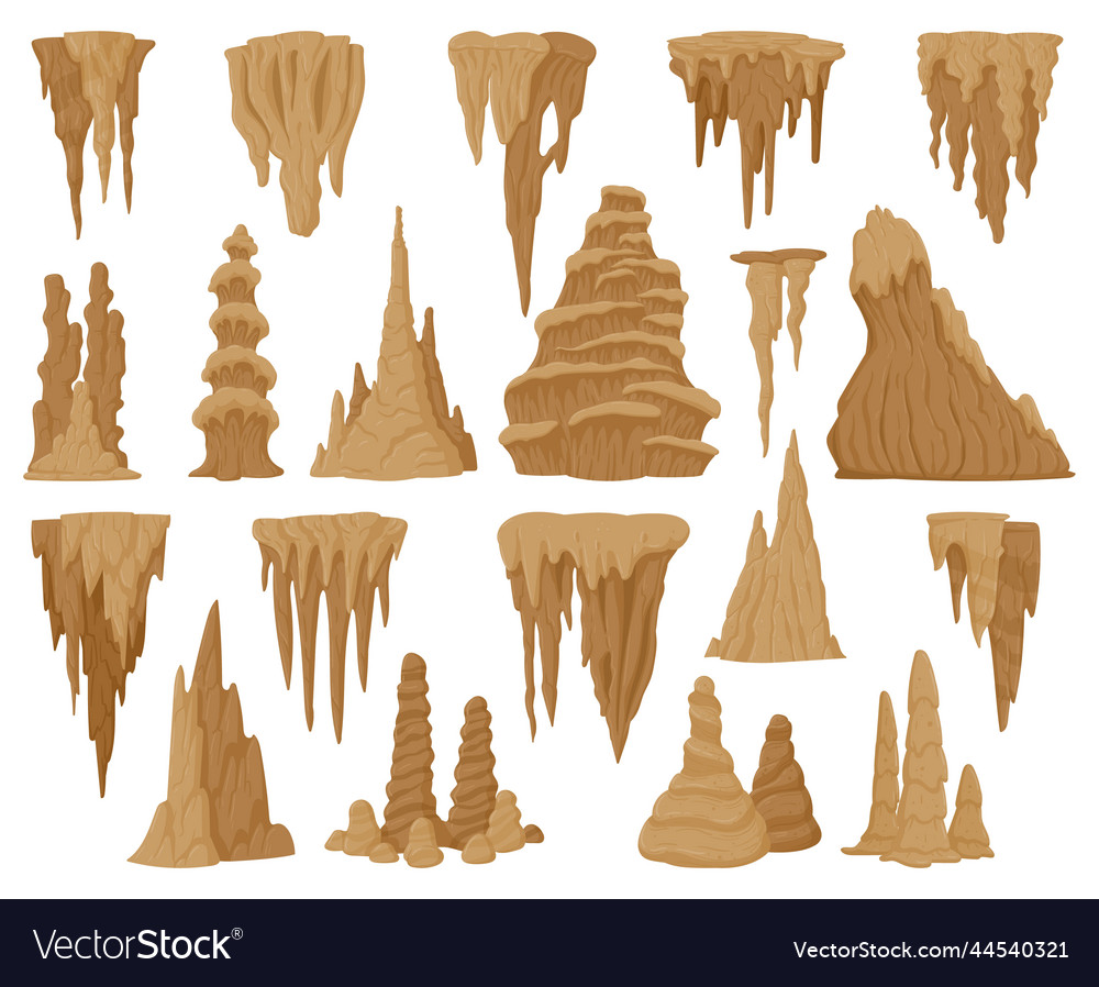 Cartoon Stalactites And Stalagmites Cave Vector Image