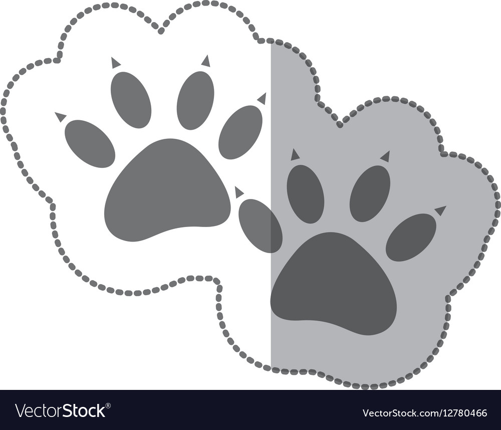 Grayscale Silhouette Middle Shadow Sticker Vector Image