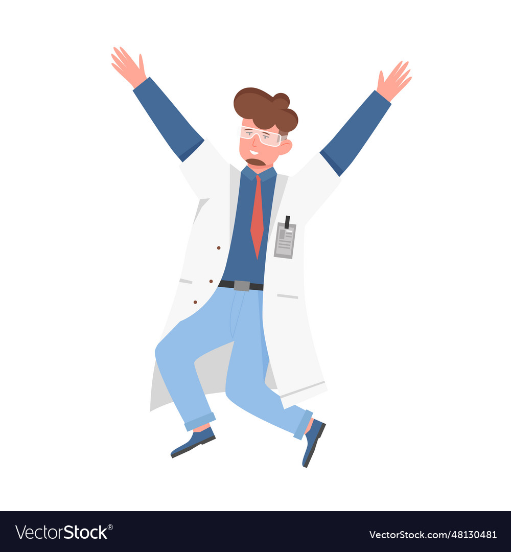 Happy Scientist Man Royalty Free Vector Image VectorStock