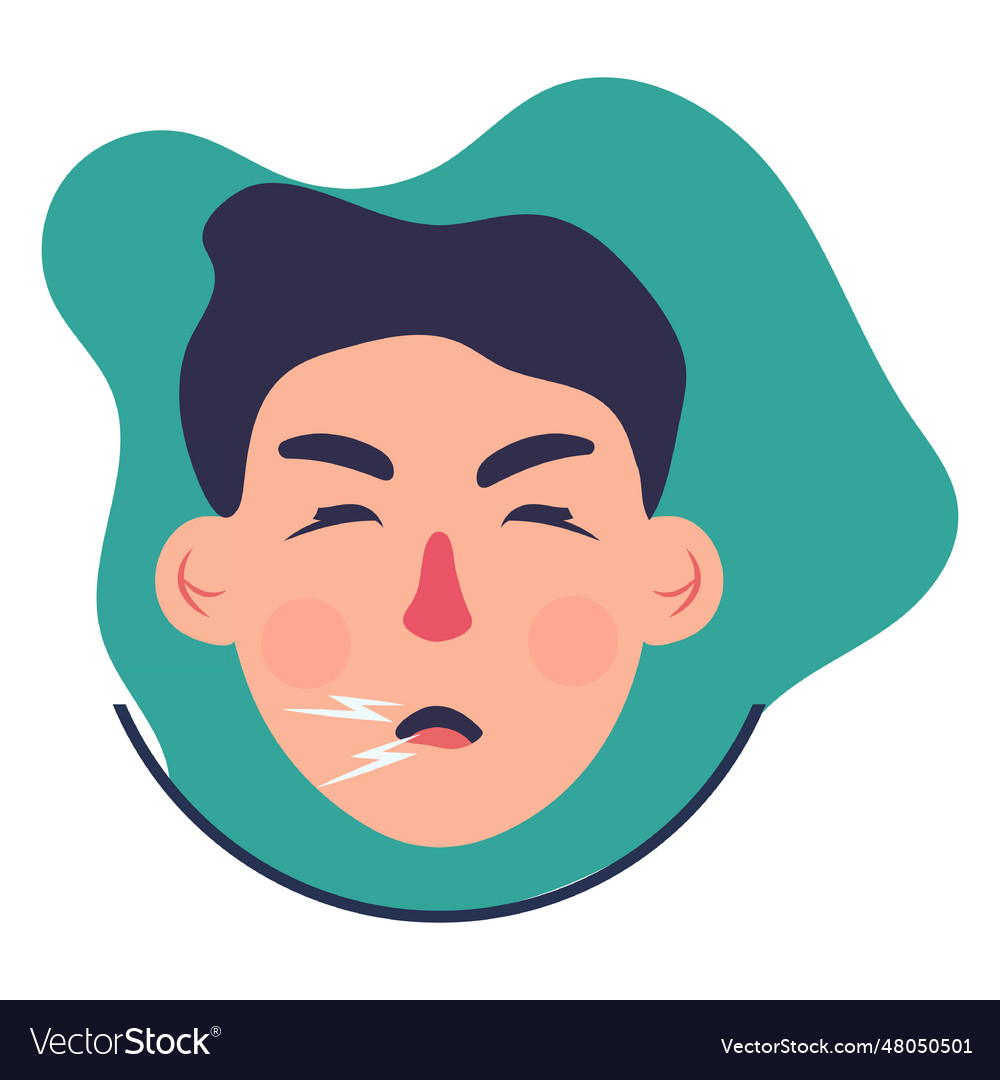 Covid 19 Symptom Character Cough Royalty Free Vector Image