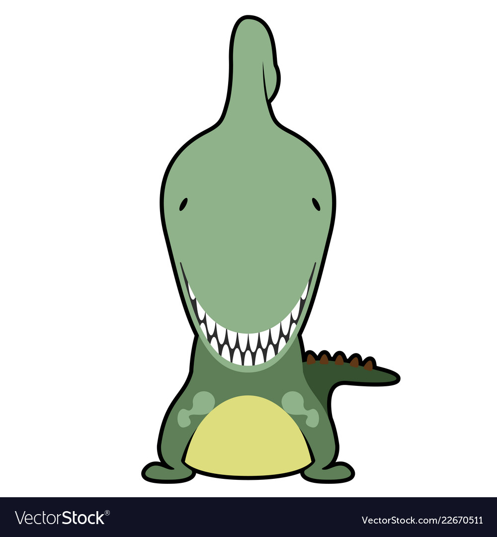 Isolated Cute Dinosaur Cartoon Character Vector Image