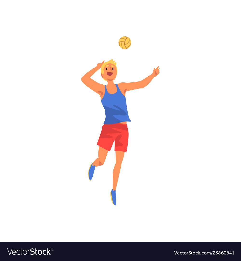 Male Volleyball Player Professional Sportsman Vector Image