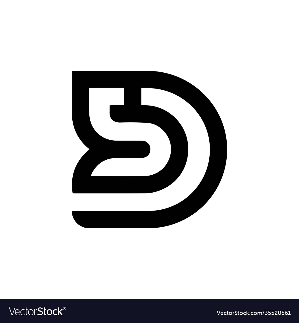 Initial Letter Ds Logo Or Sd Design Royalty Free Vector