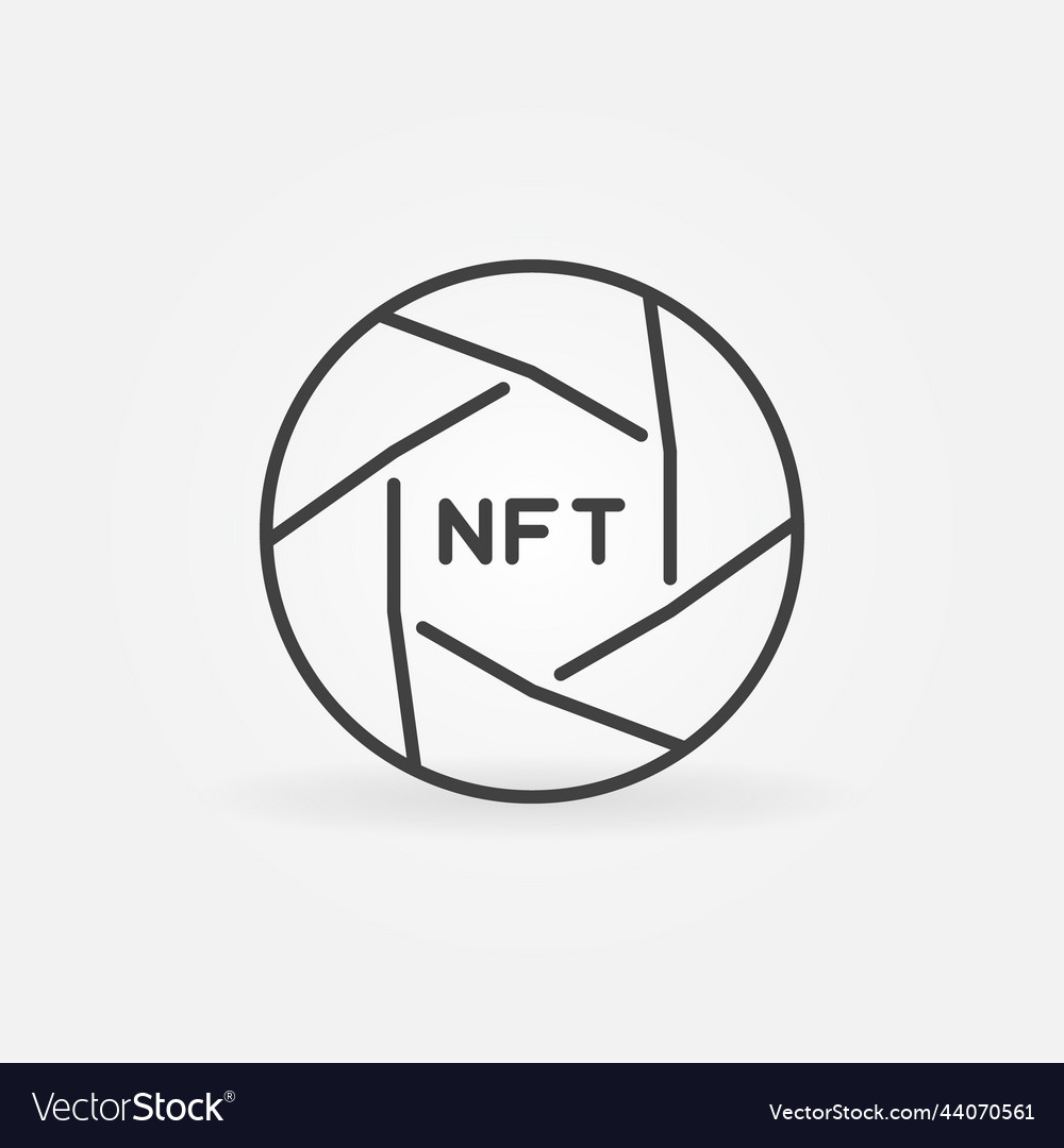 Shutter With Nft Outline Icon Non Fungible Vector Image