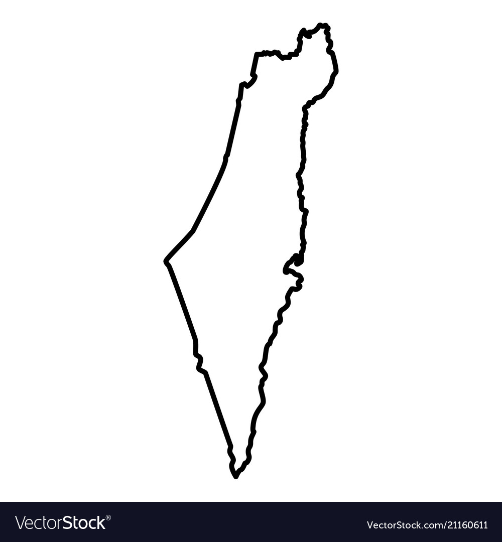 Map Israel Icon Black Color Flat Style Simple Vector Image