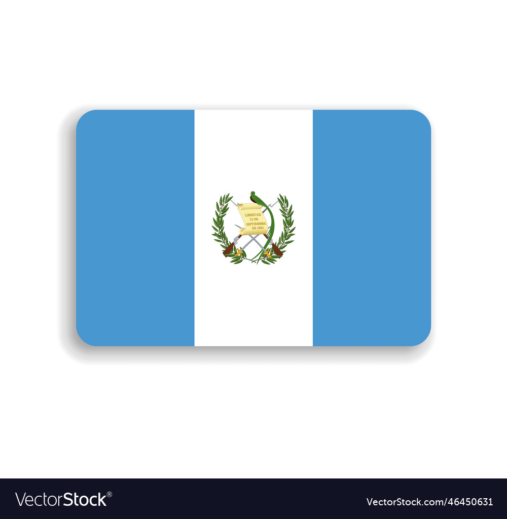 Rounded Rectangle Flag Of Guatemala Royalty Free Vector