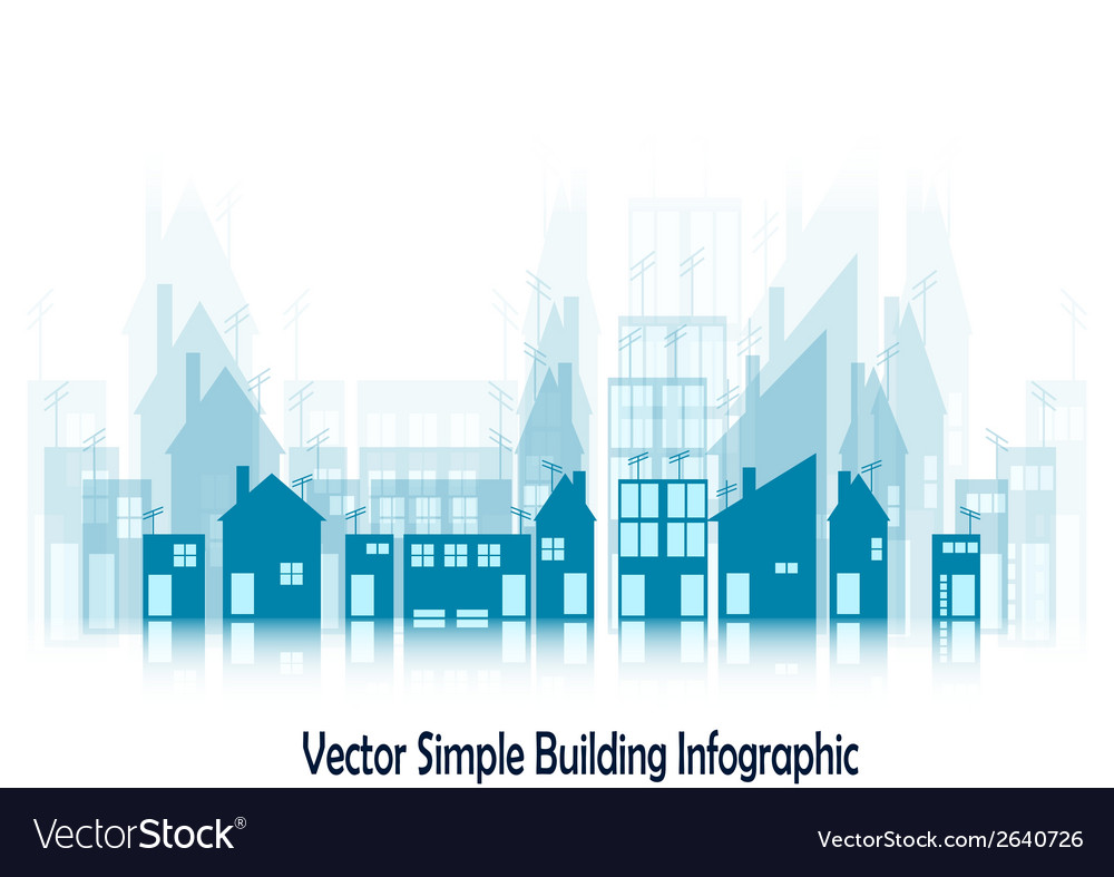 Simple Buildings Royalty Free Vector Image Vectorstock