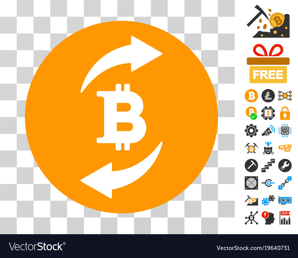 Bitcoin Exchange Icon With Bonus Royalty Free Vector Image