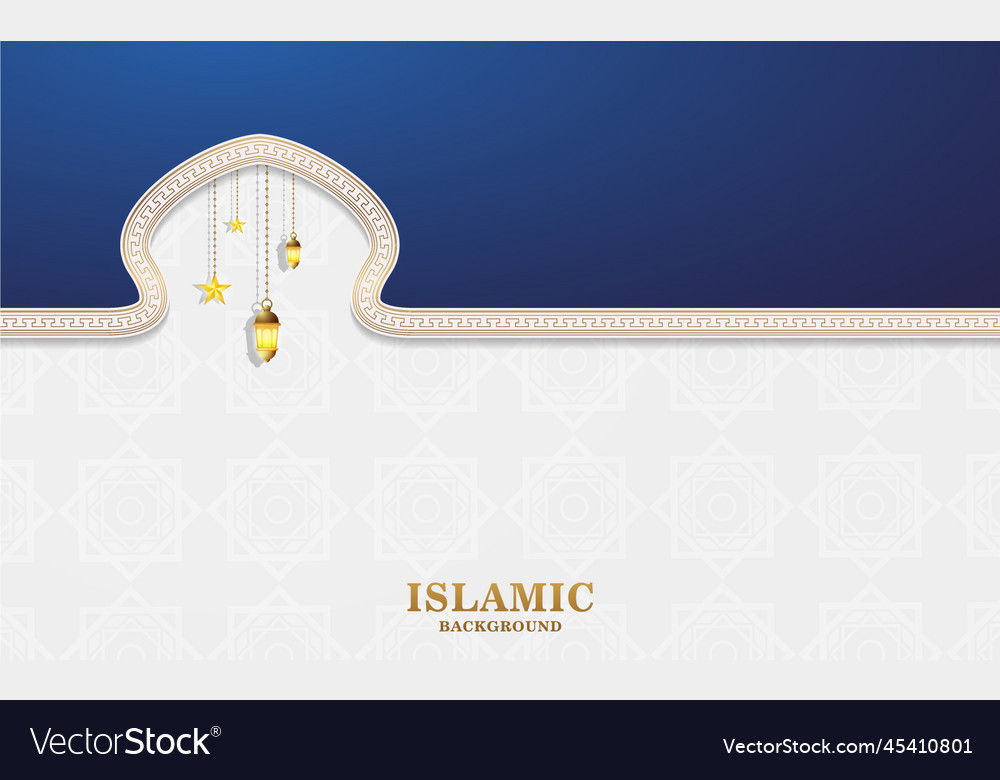 Blue And White Elegant Simple Islamic Background Vector Image