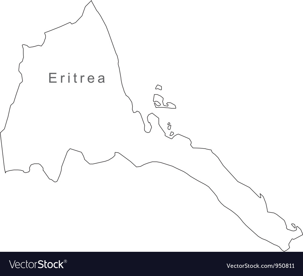 Black White Eritrea Outline Map Royalty Free Vector Image