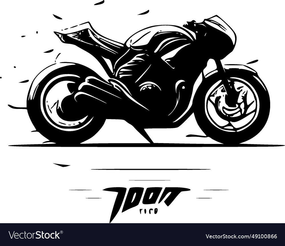 Motorcycle Black And White Isolated Icon Vector Image