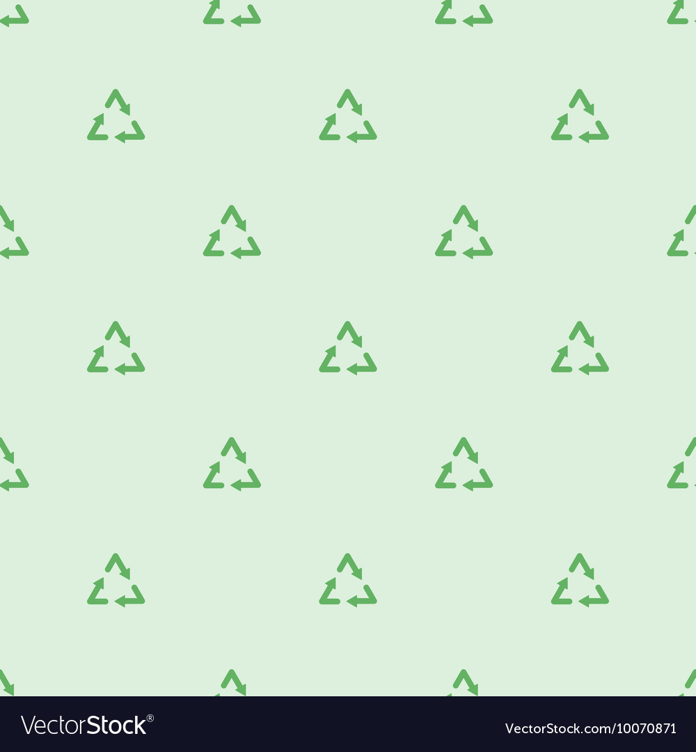 Green Ecological Recycle Symbol Seamless Pattern Vector Image