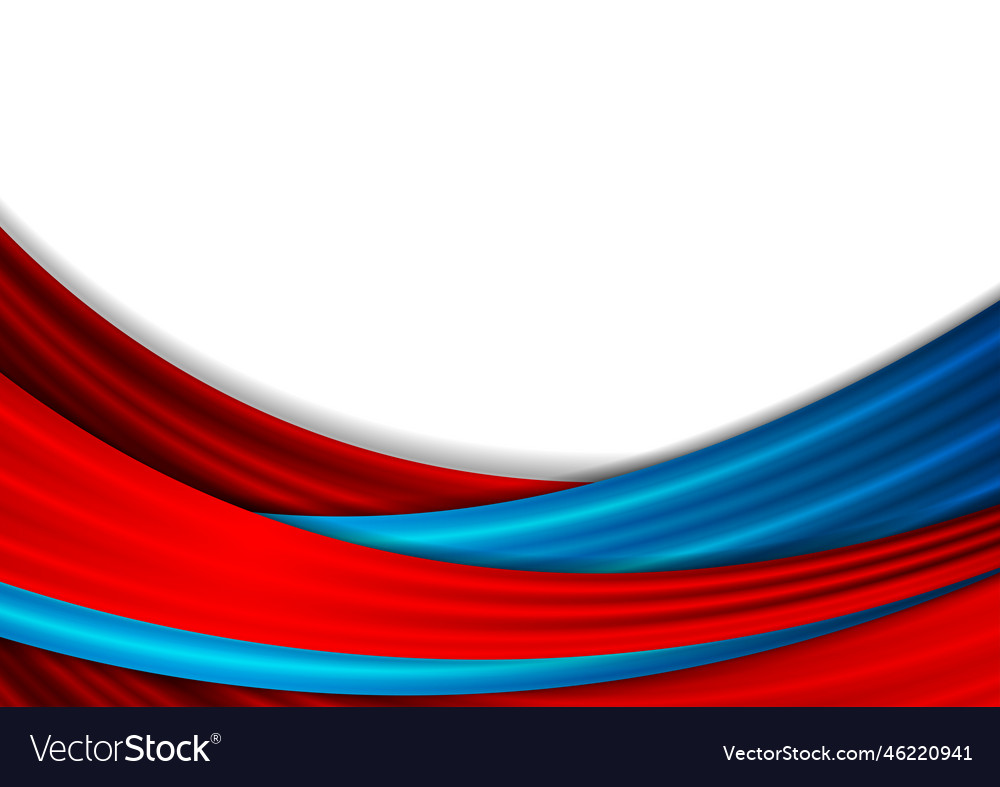 Blue And Red Abstract Smooth Waves Background Vector Image