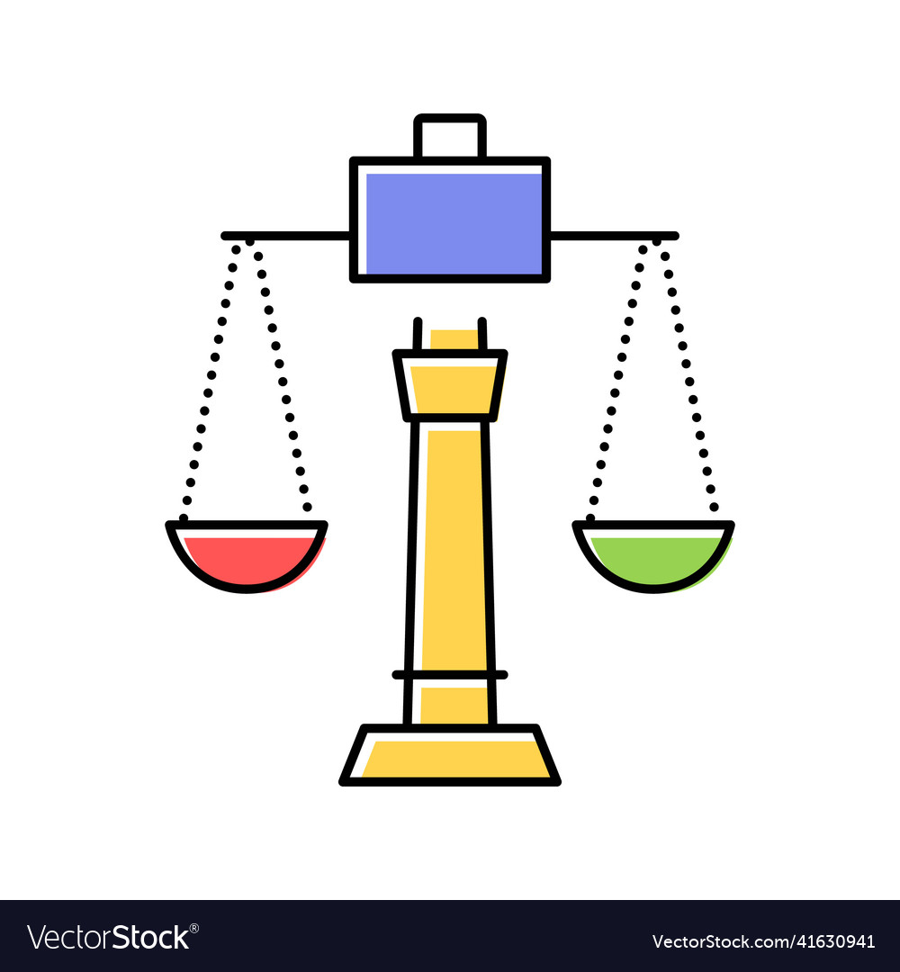 Justice Scales Color Icon Royalty Free Vector Image