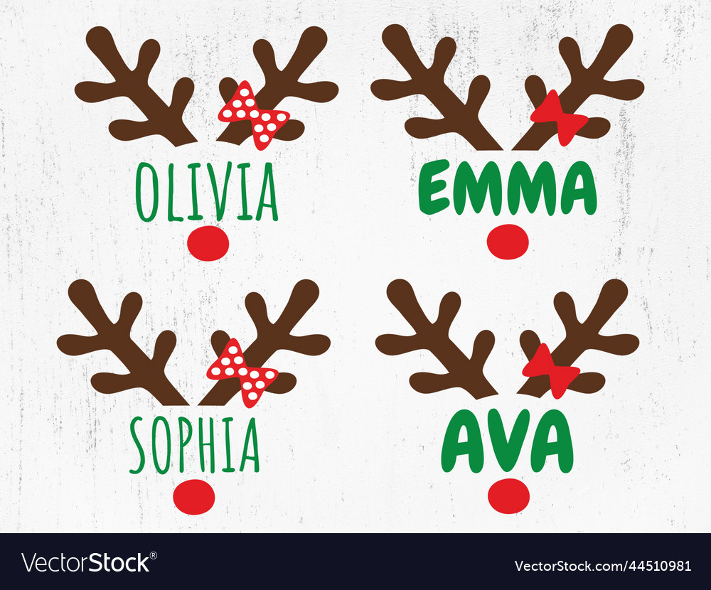 Girl Rudolph Frame Svg Reindeer Frame Svg Vector Image