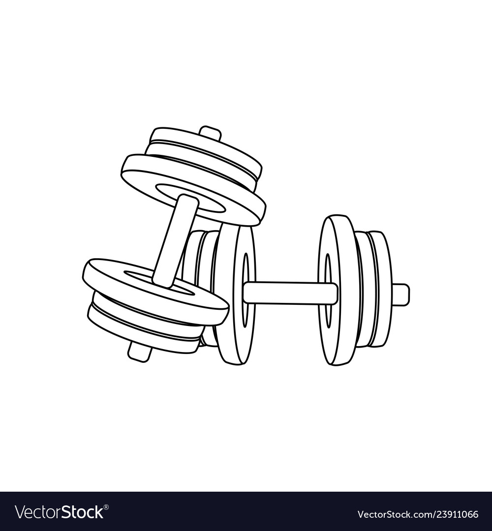 Dumbbell Outline Icon Stock Vector Colourbox Ubicaciondepersonas Cdmx