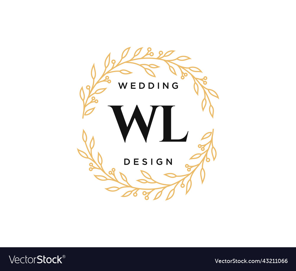 Wl Initials Letter Wedding Monogram Logos Vector Image