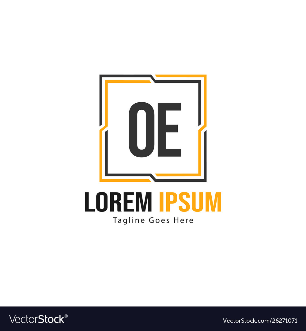 Initial Oe Logo Template With Modern Frame Vector Image