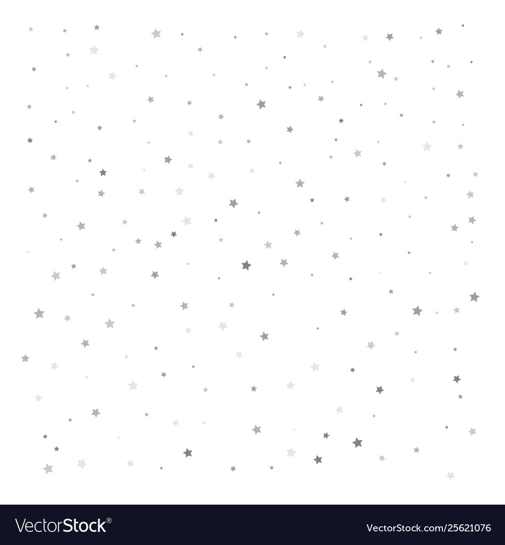 Falling Silver Stars On White Background Vector Image