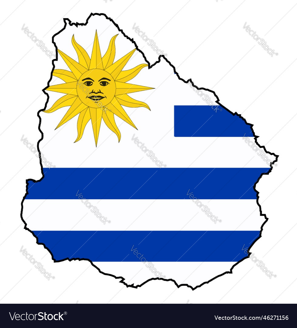 Uruguay Outline Flag Map Royalty Free Vector Image