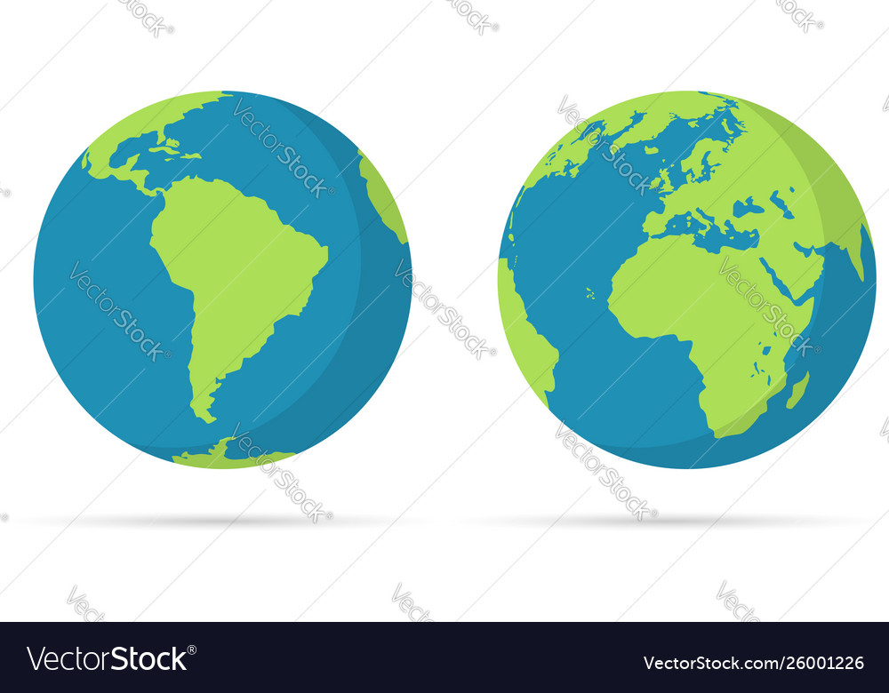 Planet Earth Icon Flat Planet Earth Icon Vector Image