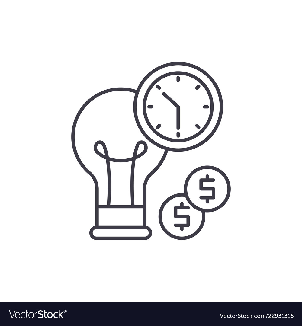 Business Efficiency Line Icon Concept Royalty Free Vector