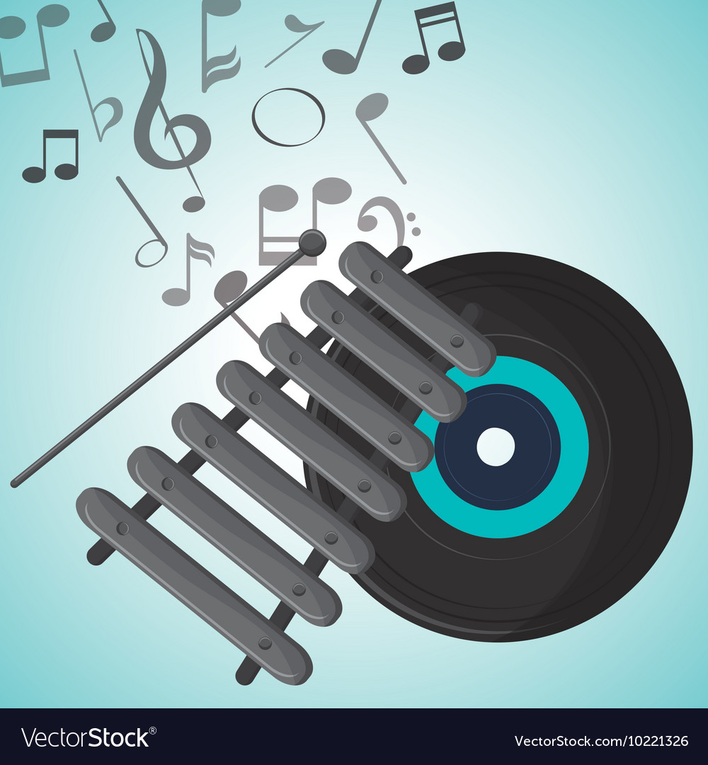 Vinyl Music Note Sound Media Festival Icon Vector Image