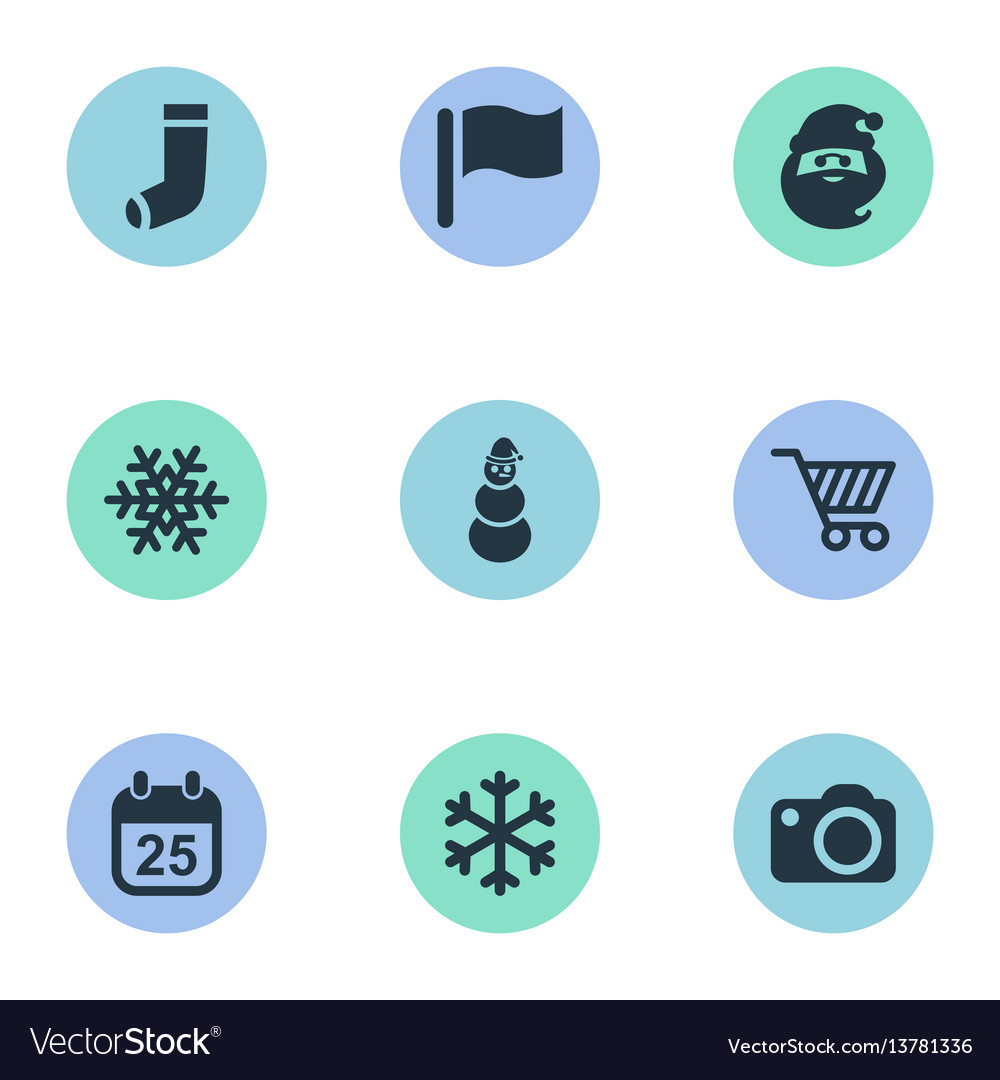 Set Of Simple Christmas Icons Royalty Free Vector Image