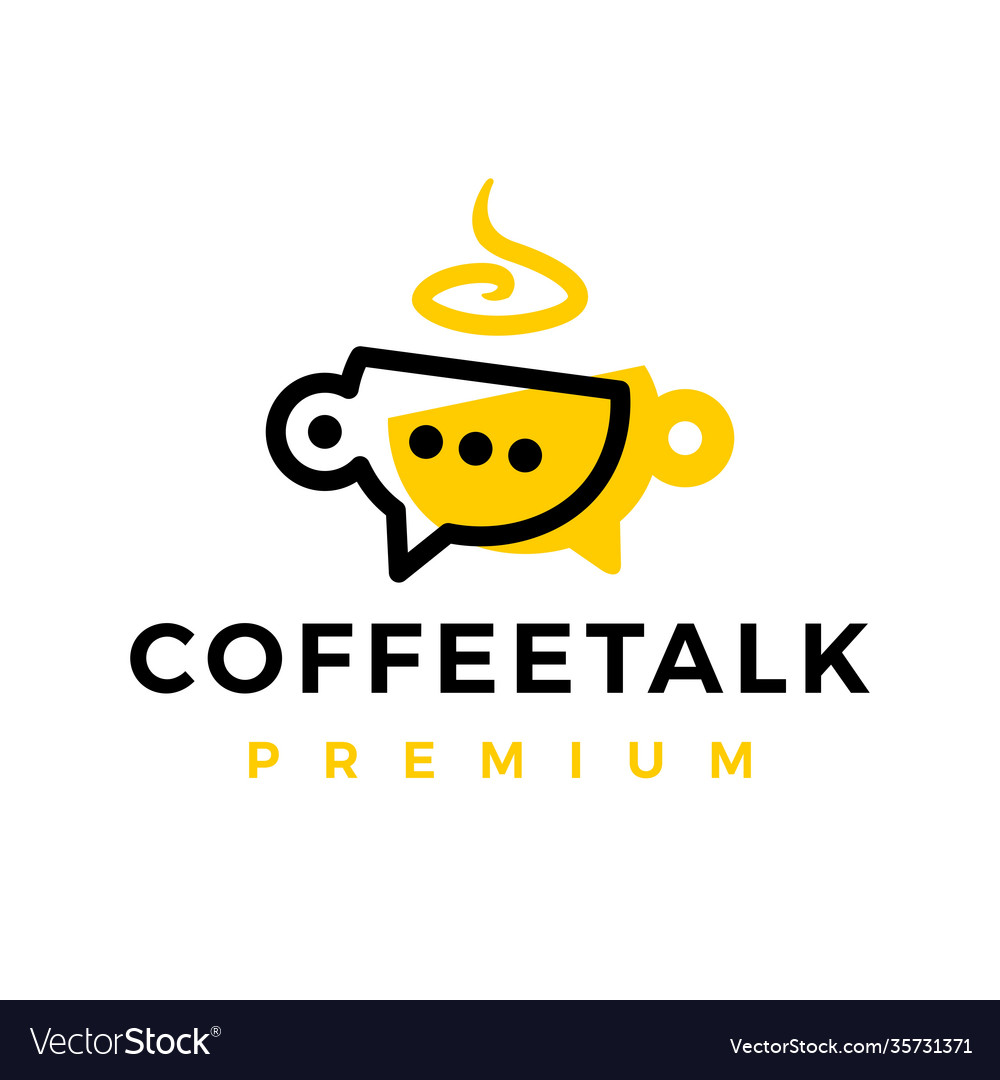 Coffee Talk Chat Cup Logo Icon Royalty Free Vector Image