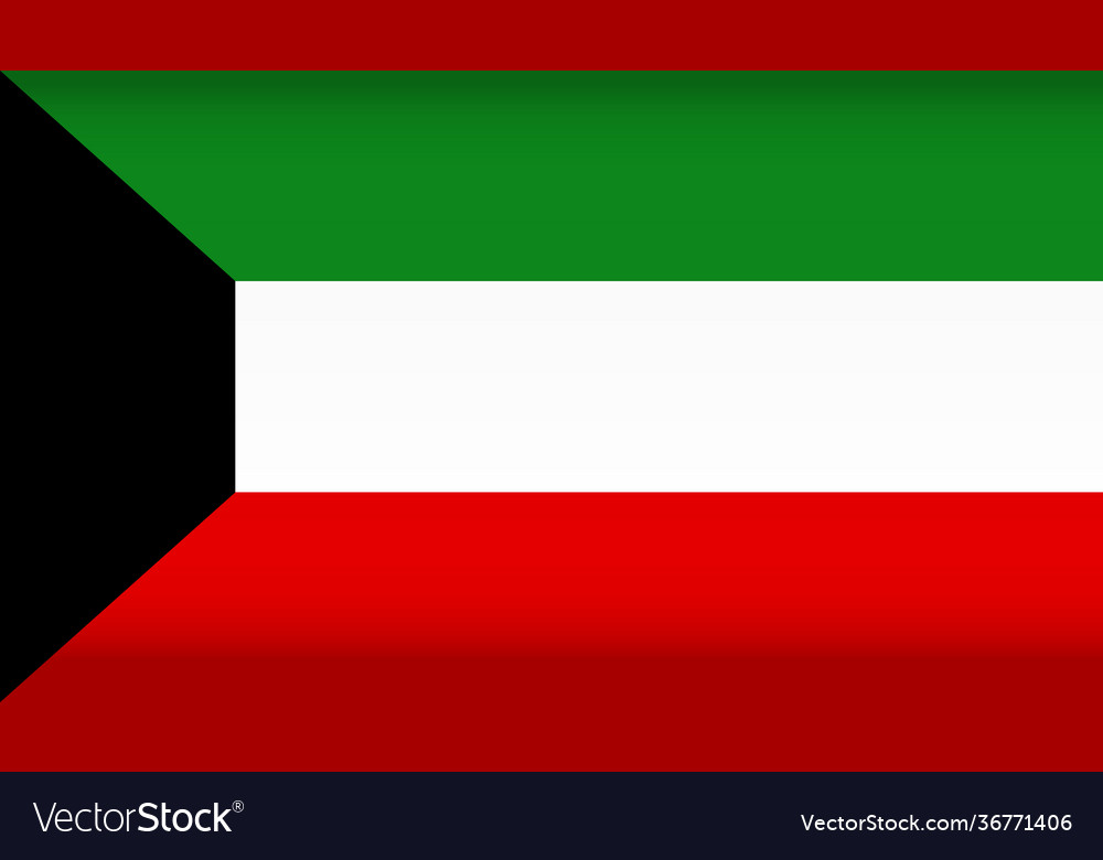 Flag Kuwait Color Symbol Isolated Royalty Free Vector Image