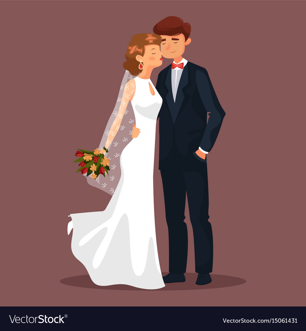 Husband And Wife Man Woman Couple At Wedding Vector Image