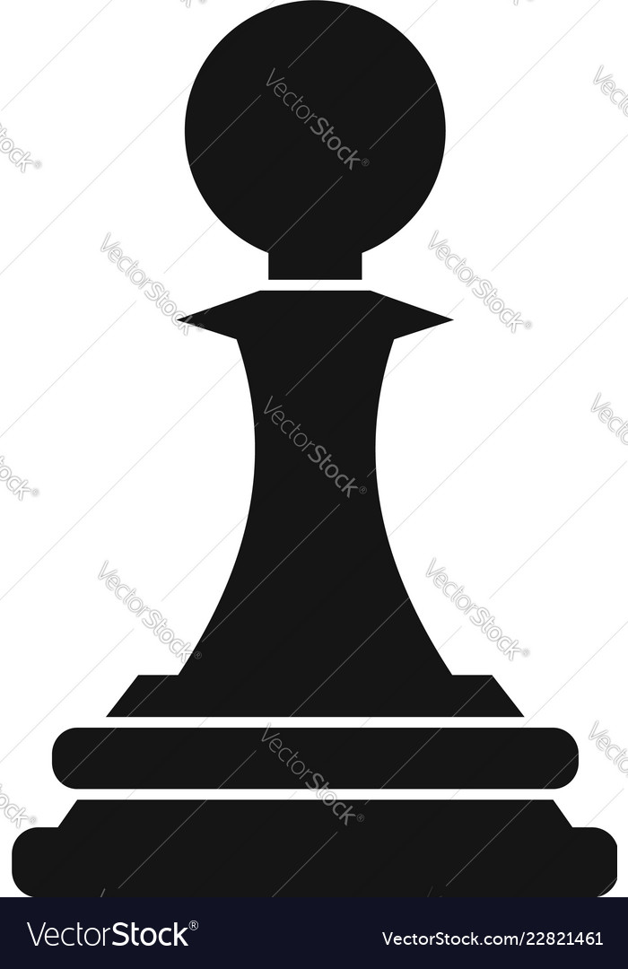 Black Pawn Icon Simple Style Royalty Free Vector Image