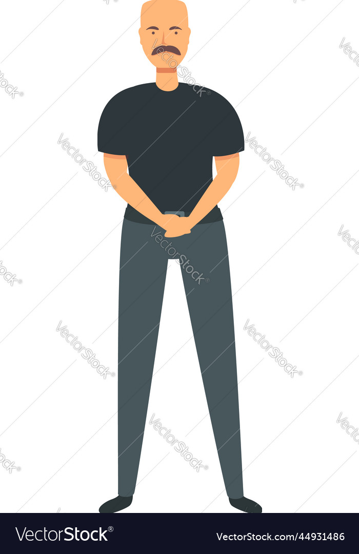 Person Guard Icon Cartoon Police Man Royalty Free Vector