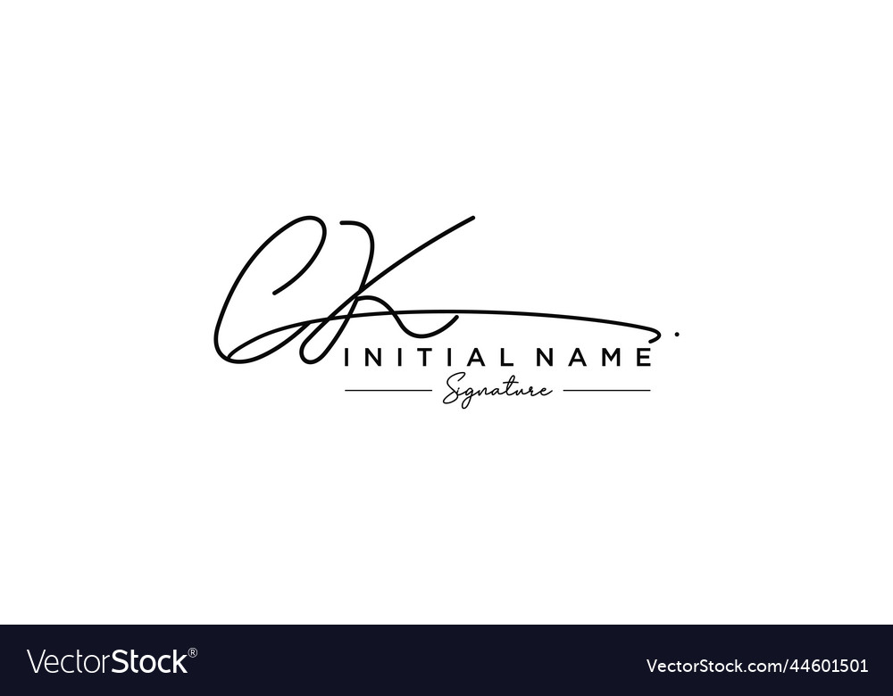 Initial Ck Signature Logo Template Hand Drawn Vector Image