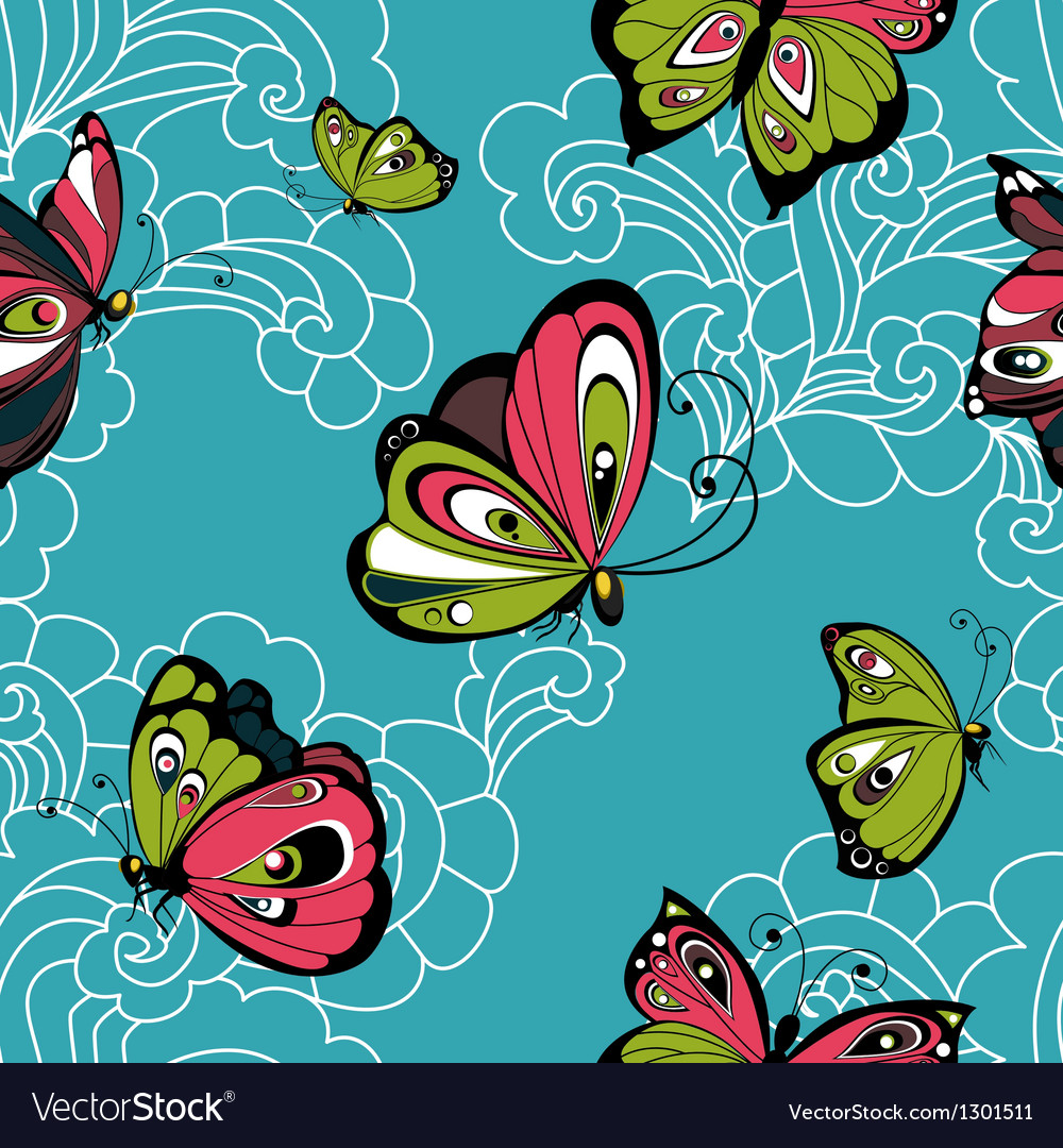 Butterflies Seamless Pattern Royalty Free Vector Image