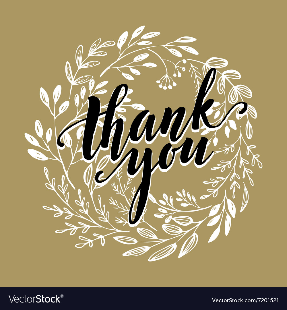 Thank You Golden Lettering Design Royalty Free Vector Image