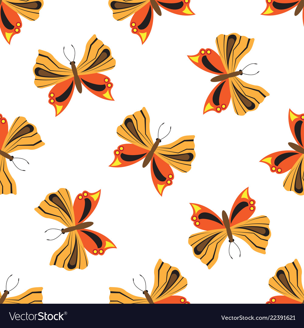 Seamless Pattern With Butterflies Royalty Free Vector Image